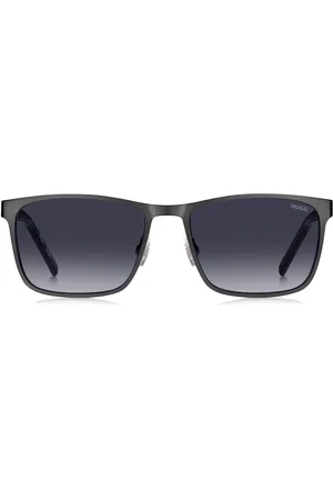 HUGO BOSS Lunettes de soleil en acier noir avec branches texturées