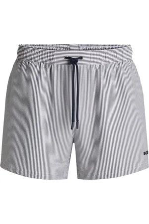 HUGO BOSS Short de bain en seersucker à rayures