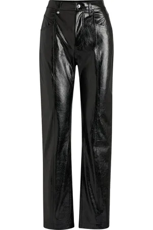 HUGO BOSS Pantalon droit en similicuir verni