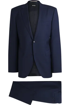 HUGO BOSS Costume Regular en laine stretch à motif