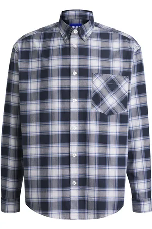 HUGO BOSS Chemise Oversize en coton Oxford à carreaux