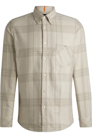 HUGO BOSS Chemise Regular en flanelle de coton