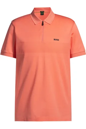 HUGO BOSS Polo en coton structuré avec encolure zippée