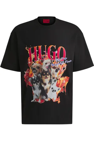HUGO BOSS T-shirt Oversize en coton à motifs chiens