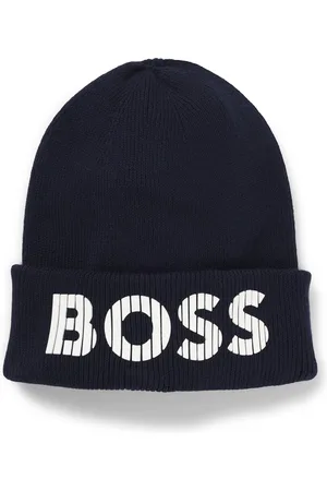 HUGO BOSS Bonnet en maille de coton avec logo effet gomme pour enfant