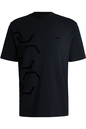 HUGO BOSS T-shirt en coton stretch à motif graphique hexagonal artistique
