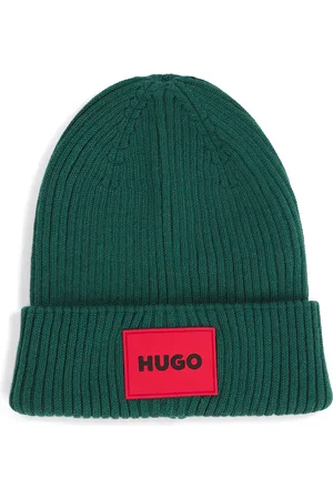 HUGO BOSS Bonnet pour enfant avec étiquette logotée rouge