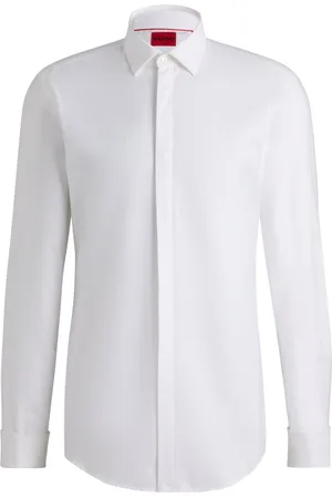 HUGO BOSS Chemise slim fit en coton mélangé à rayures