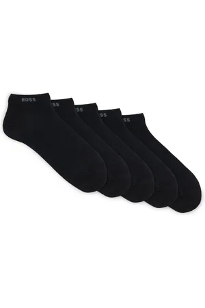 HUGO BOSS Lot de cinq paires de chaussettes basses en coton mélangé avec logo