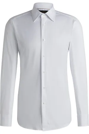 HUGO BOSS Chemise Slim en popeline stretch de coton mélangé