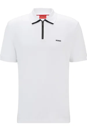HUGO BOSS Polo en piqué de coton avec logo contrastant