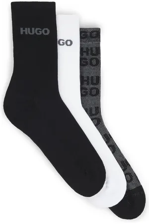 HUGO BOSS Lot de trois paires de chaussettes mi-mollet à logo