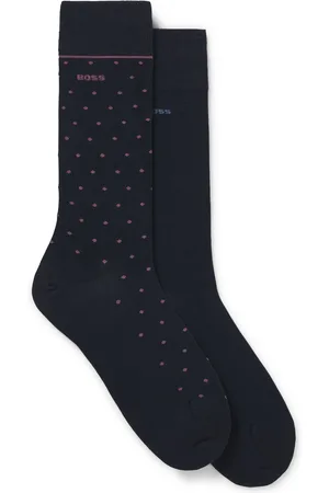 HUGO BOSS Lot de deux paires de chaussettes mi-mollet à logos