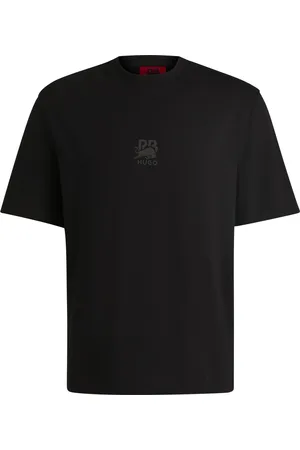 HUGO BOSS T-shirt x RB en jersey de coton avec logo en carbone