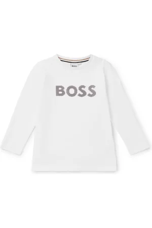 HUGO BOSS T-shirt à manches longues en coton avec logo silicone pour enfant