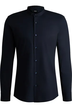 HUGO BOSS Chemise slim en popeline de coton stretch facile à repasser