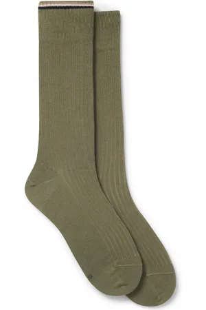 HUGO BOSS Lot de deux paires de chaussettes mi-mollet en coton mélangé