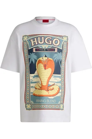 HUGO BOSS T-shirt en jersey de coton à imprimé graphique