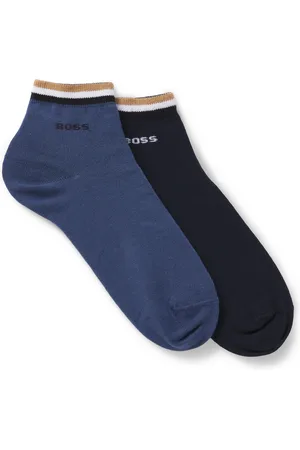 HUGO BOSS Lot de deux paires de chaussettes à rayures emblématiques au niveau des chevilles