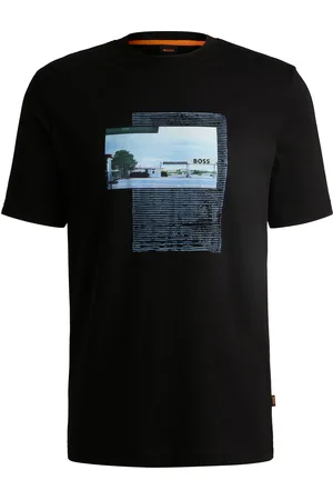 HUGO BOSS T-shirt en jersey de coton à imprimé artistique photographique