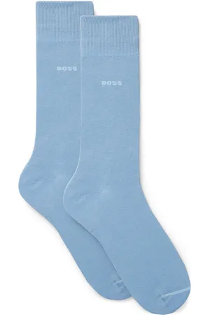 HUGO BOSS Lot de deux paires de chaussettes mi-mollet en coton mélangé