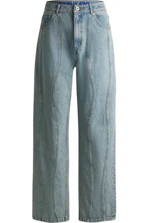 HUGO BOSS Jean ample en denim bleu à coutures ondulées