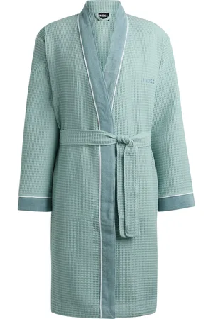 HUGO BOSS Peignoir en coton nid-d’abeilles à détails contrastants en molleton