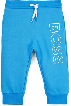 HUGO BOSS Bas de survêtement en coton mélangé avec logo vertical pour enfant
