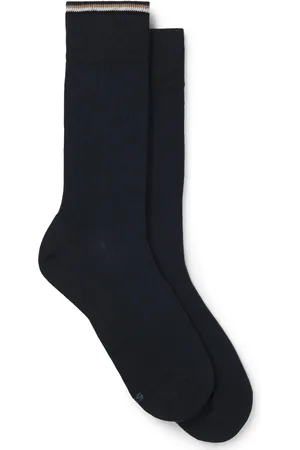 HUGO BOSS Lot de deux paires de chaussettes mi-mollet en coton mélangé