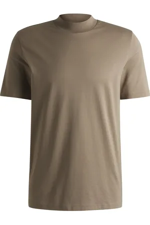 HUGO BOSS T-shirt Slim en coton stretch avec col mao