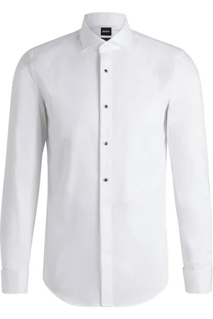 HUGO BOSS Chemise habillée Slim Fit en popeline de coton stretch facile à repasser