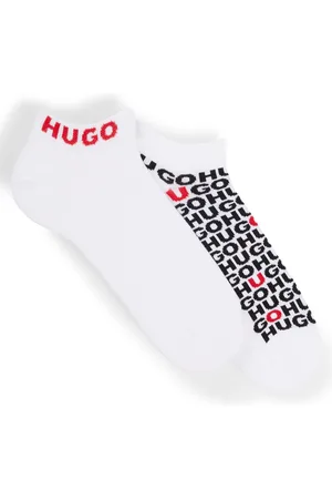 HUGO BOSS Lot de deux paires de chaussettes basses en coton mélangé à logos