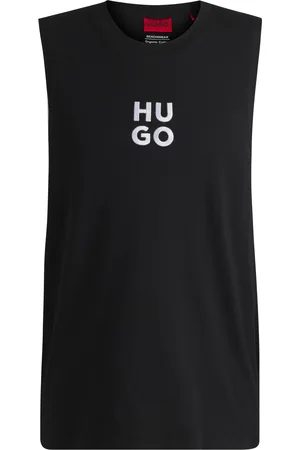 HUGO BOSS Débardeur en jersey de coton avec logo brodé revisité