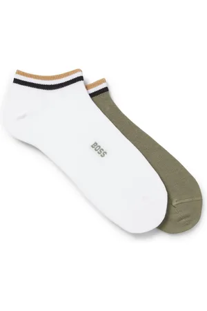 HUGO BOSS Lot de deux paires de chaussettes basses à rayures emblématiques au niveau des chevilles