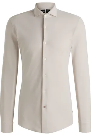 HUGO BOSS Chemise Slim en jersey piqué de coton