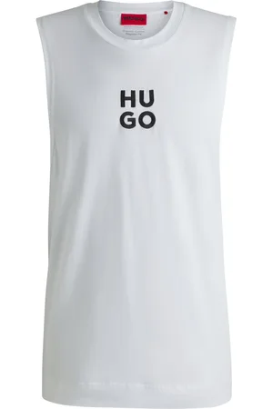 HUGO BOSS Débardeur en jersey de coton avec logo brodé revisité