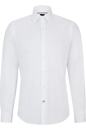 HUGO BOSS Chemise Regular Fit en popeline de coton facile à repasser