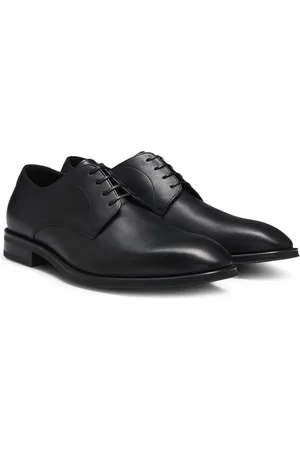 HUGO BOSS Chaussures derby en cuir avec surpiqûres