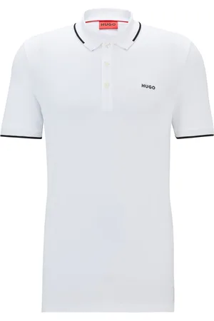HUGO BOSS Polo ajusté en coton stretch avec logo imprimé