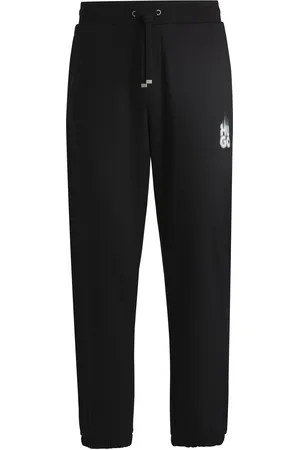 HUGO BOSS Bas de survêtement en molleton de coton avec logo à effet fumé