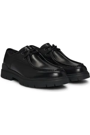 HUGO BOSS Chaussures derby en cuir à double surpiqûre