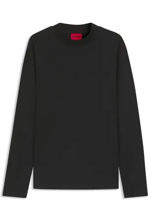 HUGO BOSS T-shirt Slim en coton mercerisé avec col montant