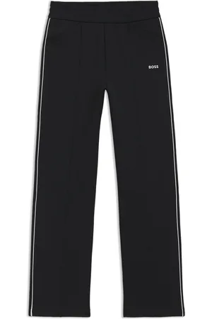 HUGO BOSS Bas de survêtement Straight avec logo et passepoil contrastants