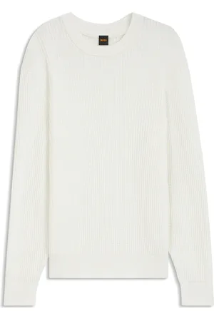 HUGO BOSS Pull en maille de coton mélangé à la structure 3D