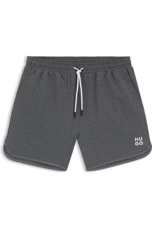 HUGO BOSS Short de bain à la structure gaufrée avec logo brodé revisité