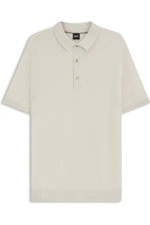 HUGO BOSS Polo Regular en maille mélangée à du coton