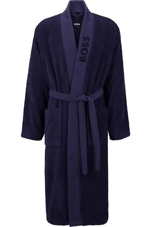 HUGO BOSS Peignoir en coton à longues fibres avec revers à logo