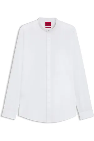 HUGO BOSS Chemise Slim Fit en coton stretch avec col mao