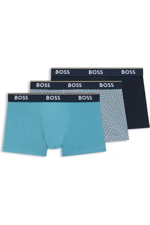 HUGO BOSS Lot de trois boxers courts en coton stretch avec taille logotée
