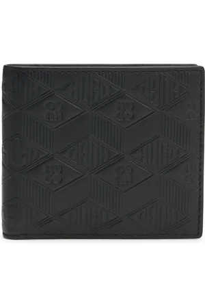 HUGO BOSS Portefeuille à deux volets en cuir à logos géométriques